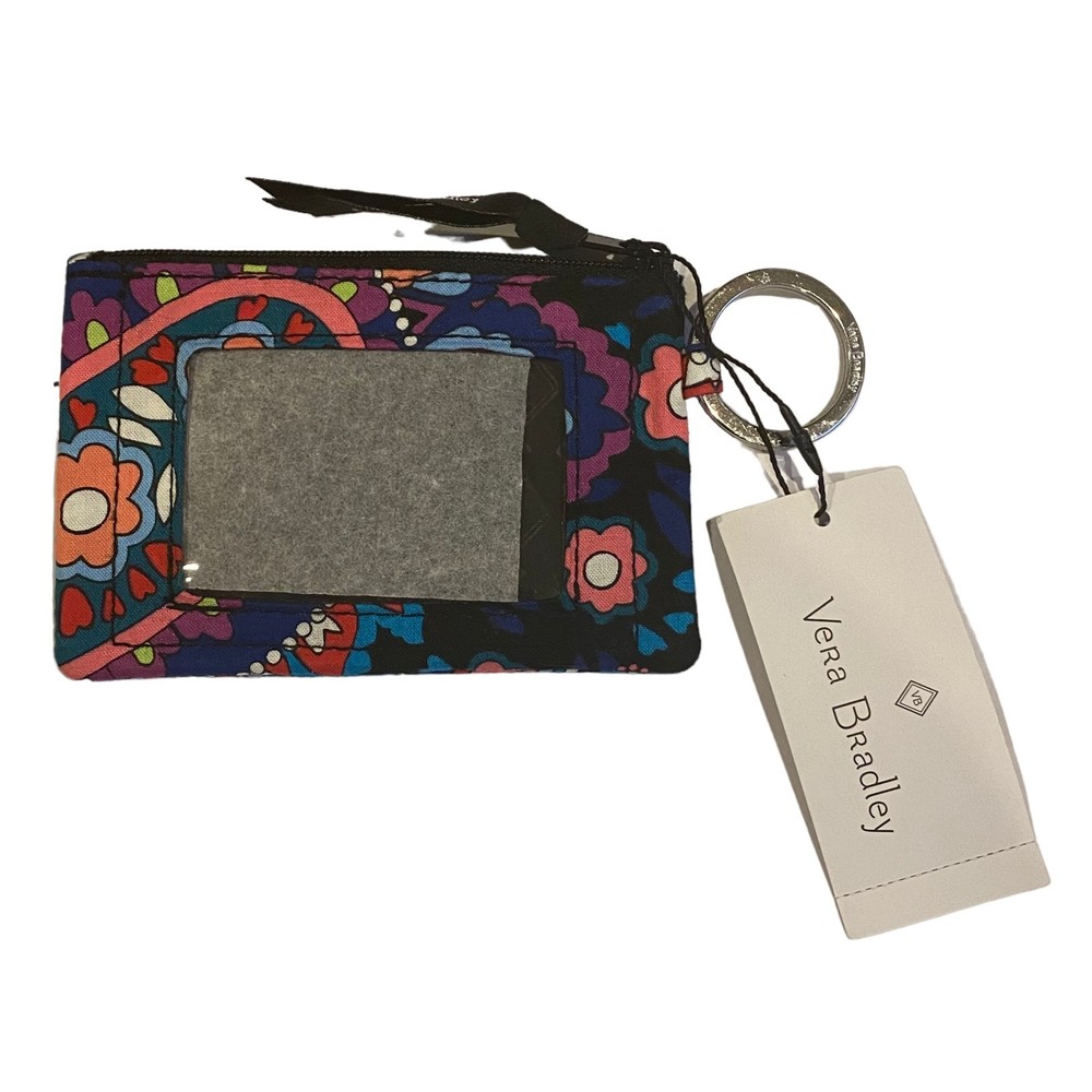 Vera Bradley Haymarket Paisley Zip ID Case Keychain NWT